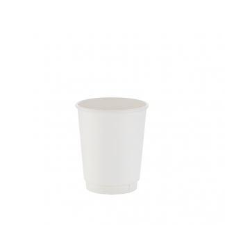 250ml White Double Wall Plain Hot Cup