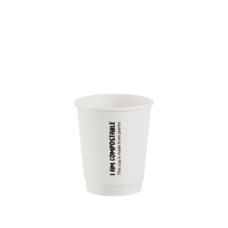 250ml White Double Wall Printed Hot Cup