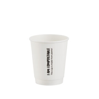 250ml White Double Wall Printed Hot Cup