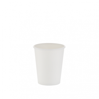 250ml White Single Wall Plain Hot Cup