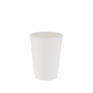 350ml White Double Wall Plain Hot Cup
