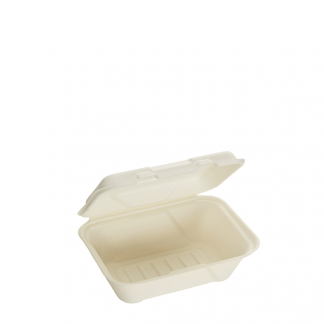 600ml Single Compartment Sugarcane Deep Clamshell