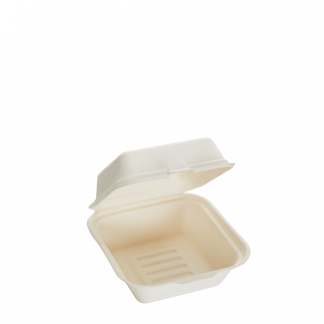 800ml Single Compartment Sugarcane Burger Clamshell