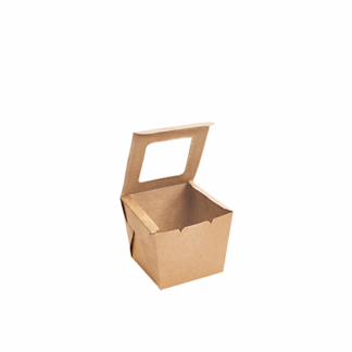 600ml Kraft Muffin Box with PLA Window