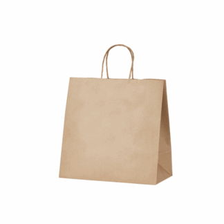 90gsm Kraft Gusseted Bag with Paper Twist Handles