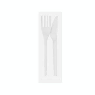 CPLA Knife & Fork in a Compostable Bag