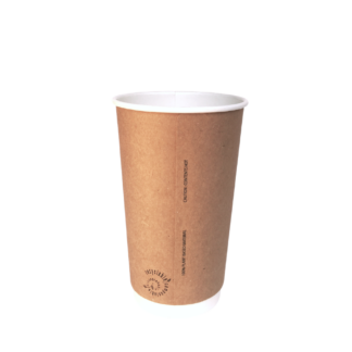 500ml Kraft Double Wall Compostable Logo Hot Cup