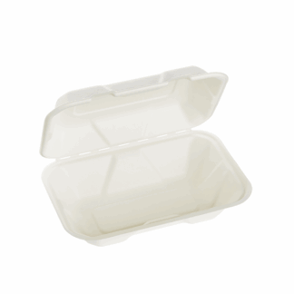 900ml Single Compartment Sugarcane Rectangular Clamshell
