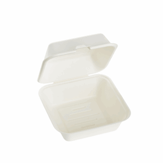 800ml Single Compartment Sugarcane Burger Clamshell