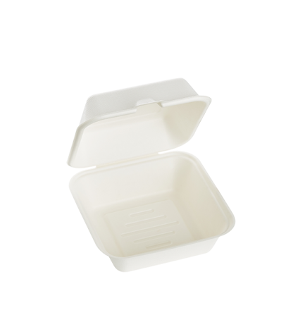 800ml Single Compartment Sugarcane Burger Clamshell