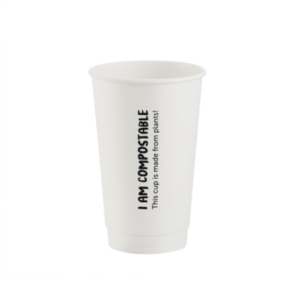 500ml White Double Wall Printed Hot Cup