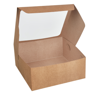Large Kraft Cake Box with PLA Window