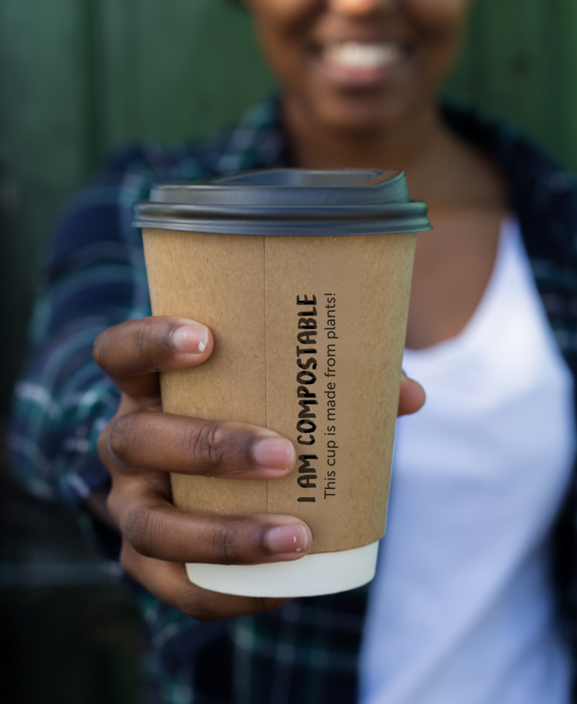 green home takaway coffee cup