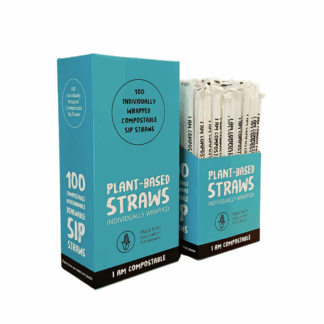 6mm Wrapped PLA Sip Straws in Countertop Box