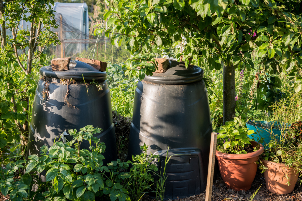 Composting in compost bins