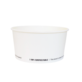 1000ml Compostable White Paper Bowl