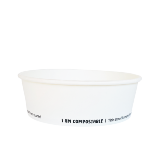 500ml Compostable White Paper Bowl
