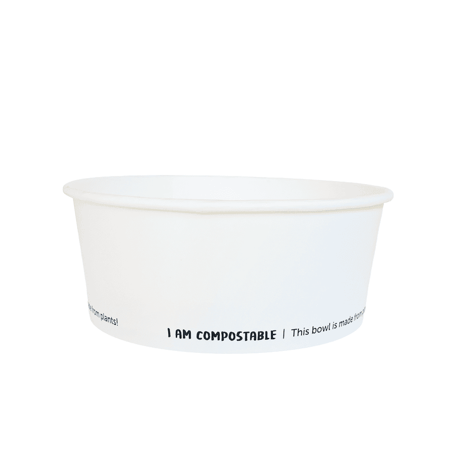 750ml Compostable White Paper Bowl