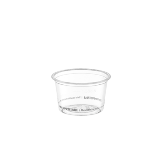 140ml Clear Compostable PLA Bowl (No Lid) - Carton