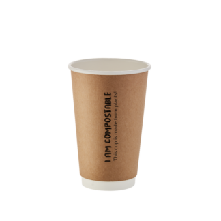 500ml Kraft Double Wall Paper Cup - Carton