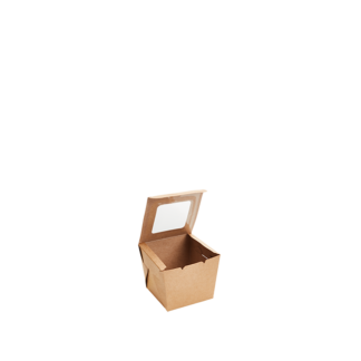 600ml Kraft Muffin Box with PLA Window - Carton
