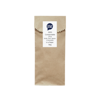 CPLA Knife, Fork, Spoon & Serviette in a Paper Bag - Carton
