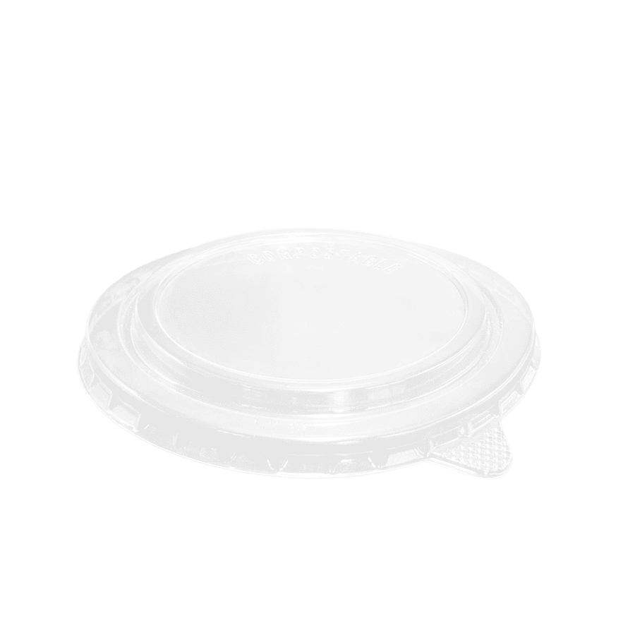 500/750/1000ml Clear PLA Compostable Paper Bowl Lid - Carton