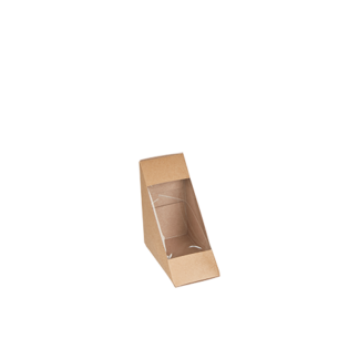 Kraft 2 Slice Sandwich Wedge with PLA Window - Carton