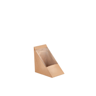 Kraft 4 Slice Sandwich Wedge with PLA Window - Carton