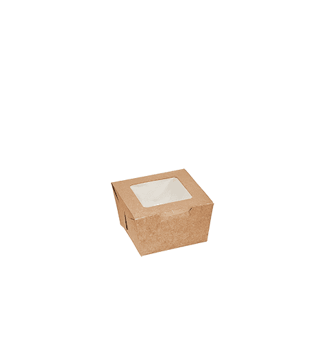Kraft Gourmet Burger Box with PLA Window - Carton