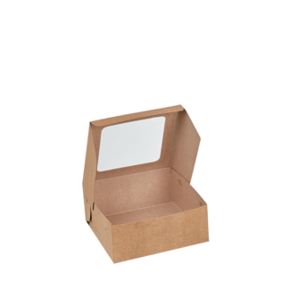 Medium Kraft Cake Box with PLA Window - Carton