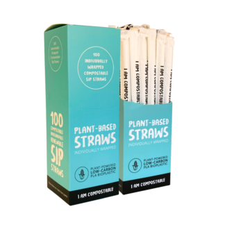 6mm Wrapped PLA Sip Straws in Countertop Box - 20 Boxes - Carton