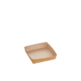Small Kraft Preformed Square Snack Plate - Carton