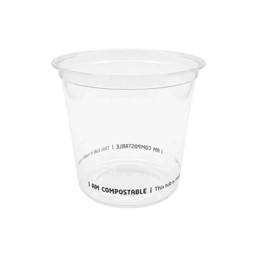 700ml Clear Compostable PLA Tub - Carton