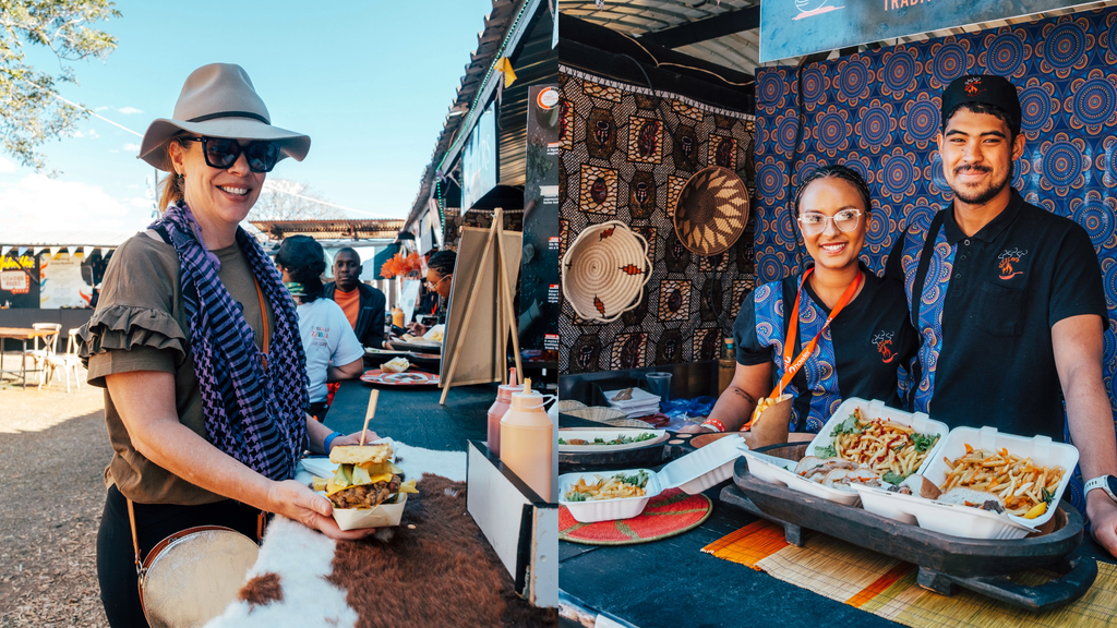 People using compostable packaging at Luju festival