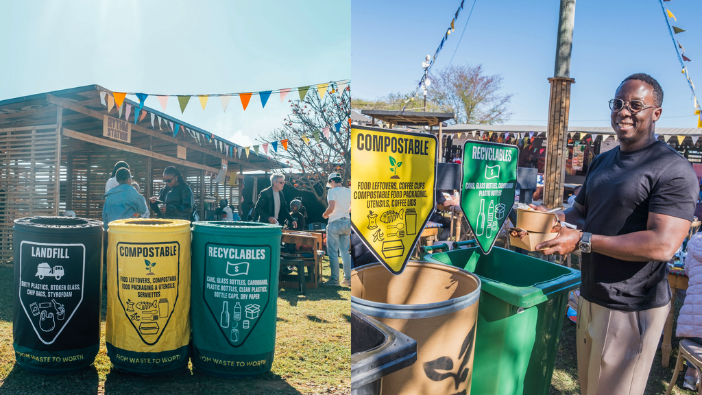 compostable bins at Luju festival